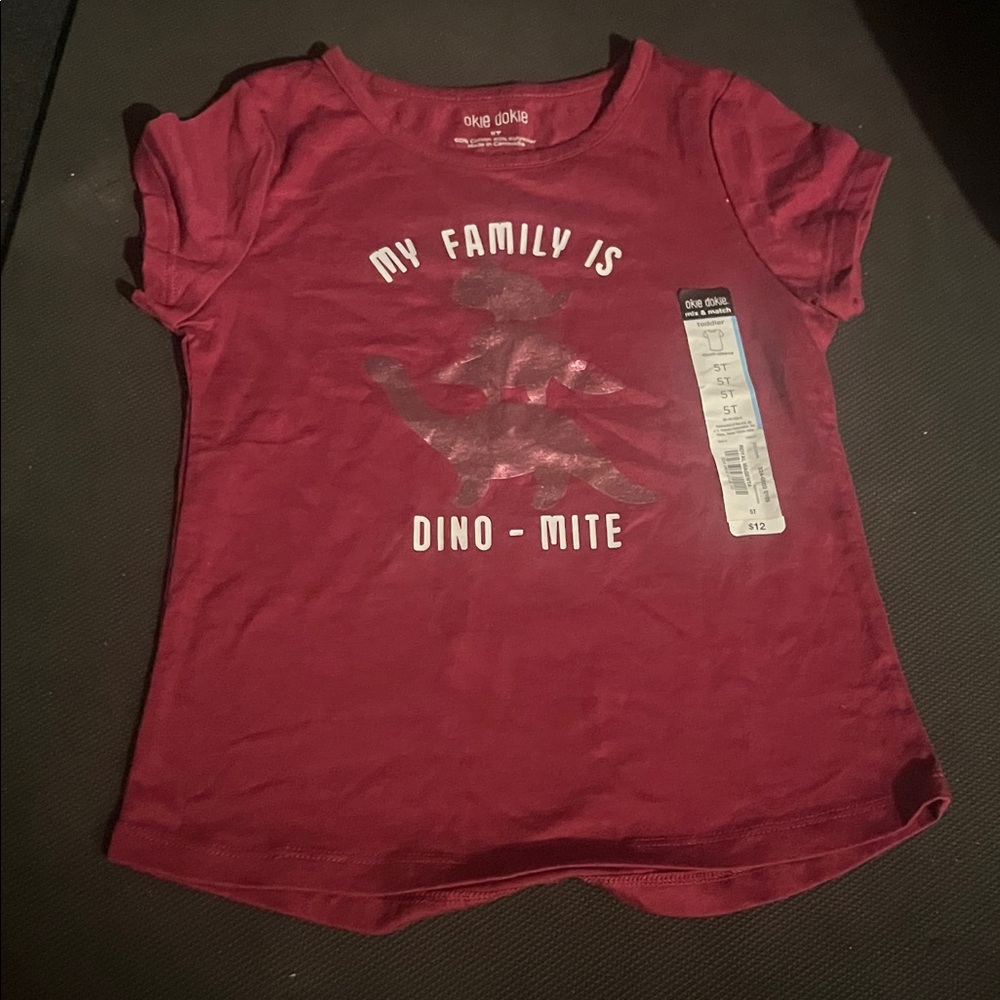Okie Dokie Maroon Dino-Mite T-Shirt